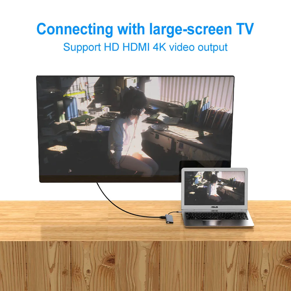 USB C концентратор FSU с HDMI RJ45 PD зарядное устройство кардридер 3 0 адаптер usb хаб для