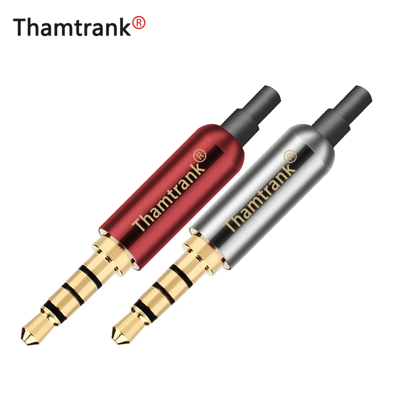 100Sets 3.5mm 4Pole Stereo Male Jack with Tail Plug+Dust plug for DIY Headset Earphone or Used for Repair Earphone 4Track