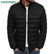Мужская одежда, зимняя теплая однотонная куртка, мужские пуховики на молнии, мужские Модные Повседневные толстые хлопковые куртки с длинным рукавом, пальто 1128