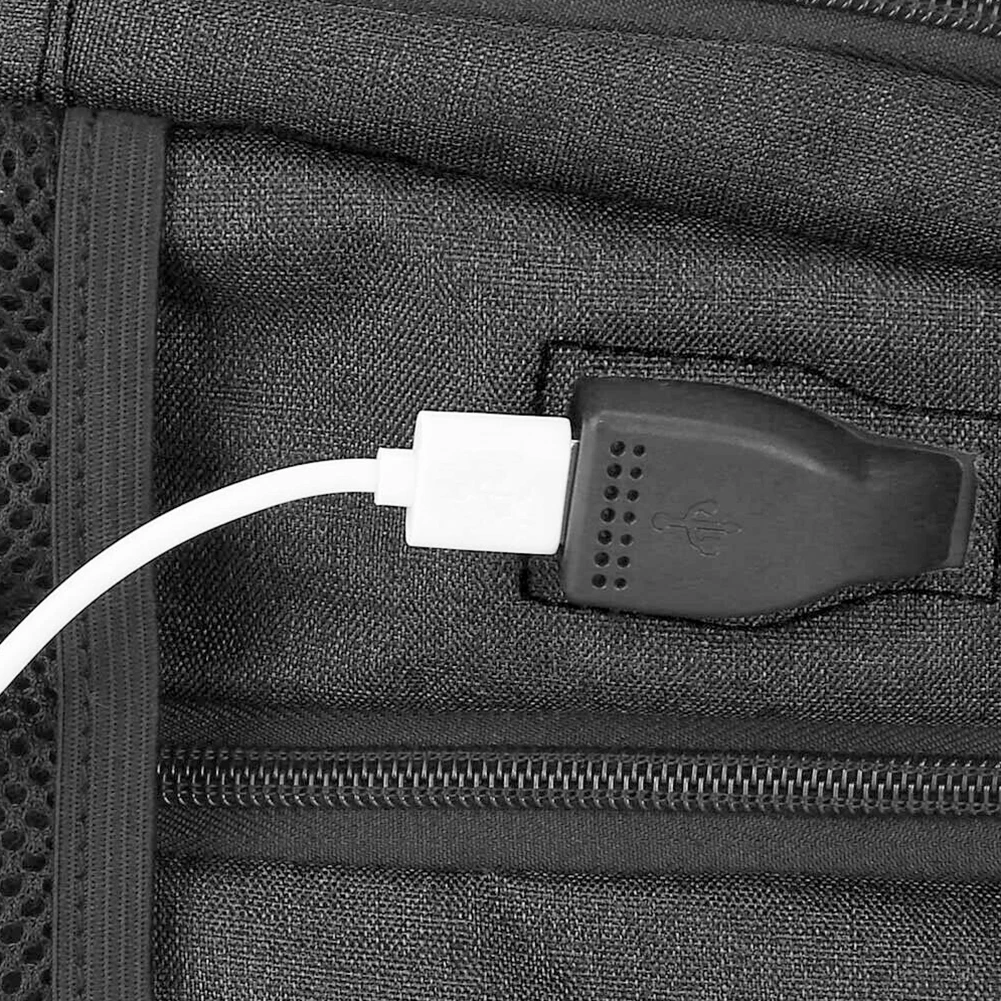 Мужской ноутбук для ноутбука, рюкзак, твердый usb-порт для зарядки, с регулируемой верхней ручкой, большой емкости, для путешествий, Светоотражающий ремень, Противоугонный