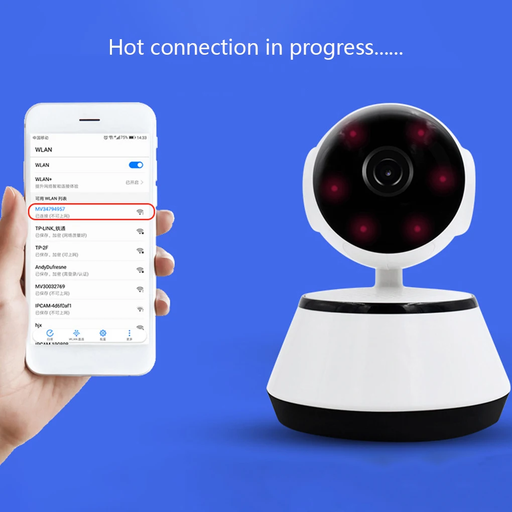 

720P Mini Wireless Wifi Camera Nightvision Two Way Audio Motion Detection Remote Access P/T Baby Monitor V380