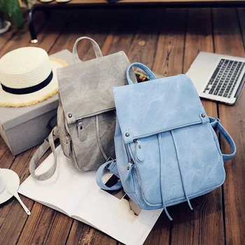 

2020 new bag-covered shoulder bag female fashion wave retro college style leisure backpack pumping school bag