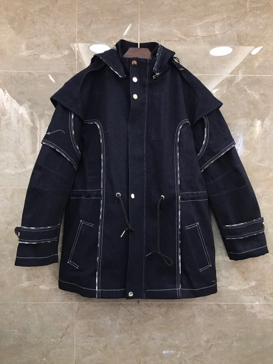 early autumn new female express line side decoration long sleeved robe denim jacket short coat 1001