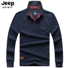 JEEP SPIRIT бренд поло осеннее рубашка мужская с длинным рукавом отложной воротник Повседневная Хлопковая мужская рубашка поло camisas рубашка поло HOMBRE