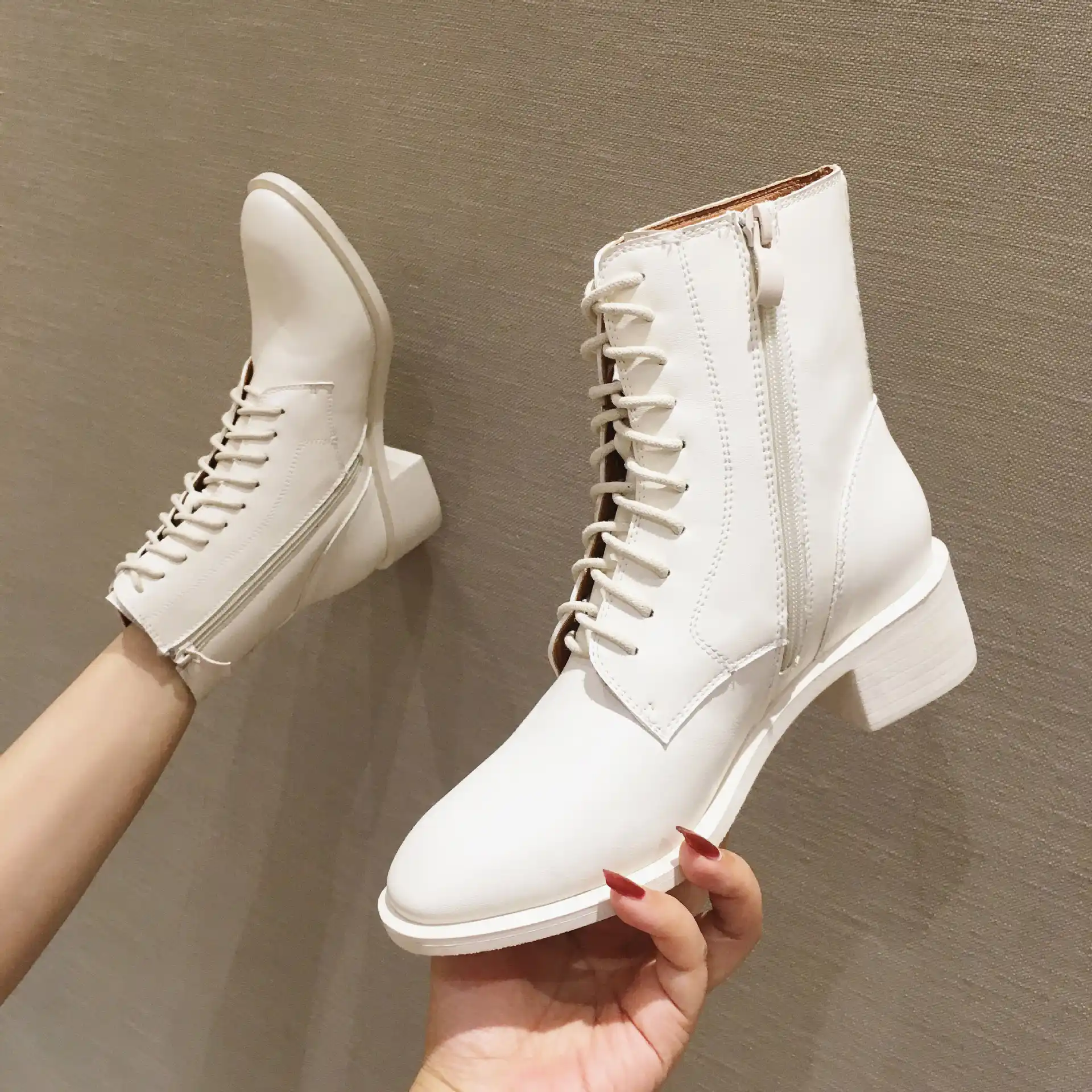 Botines Blancos Con Cordones Clearance Sale, UP TO 62% OFF |  www.bravoplaya.com