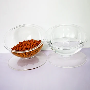 

Transparent Cat Dog Universal Bowl Drinking Water Drinker Food Bowl Basin Cat Bowl Eating Small Dog Bowl Pocket DD60WS