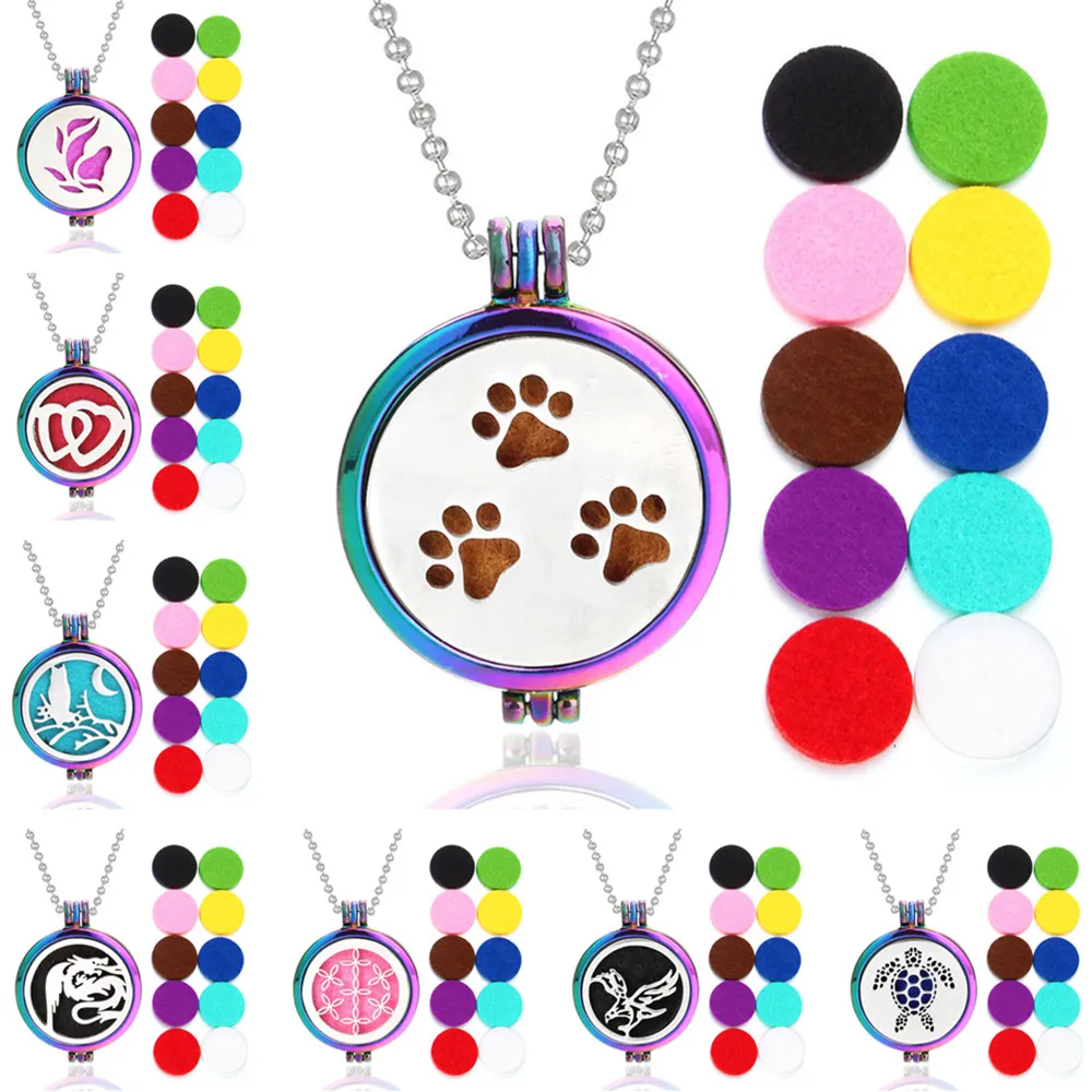 Новинка ароматерапия ожерелье отпечаток двойное сердце духи медальон