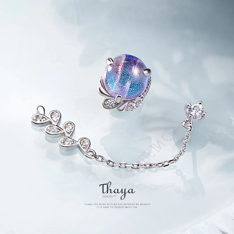 Thaya Provence серьги Вдохновляющие серебро 925 пробы Богемия циркон уникальные