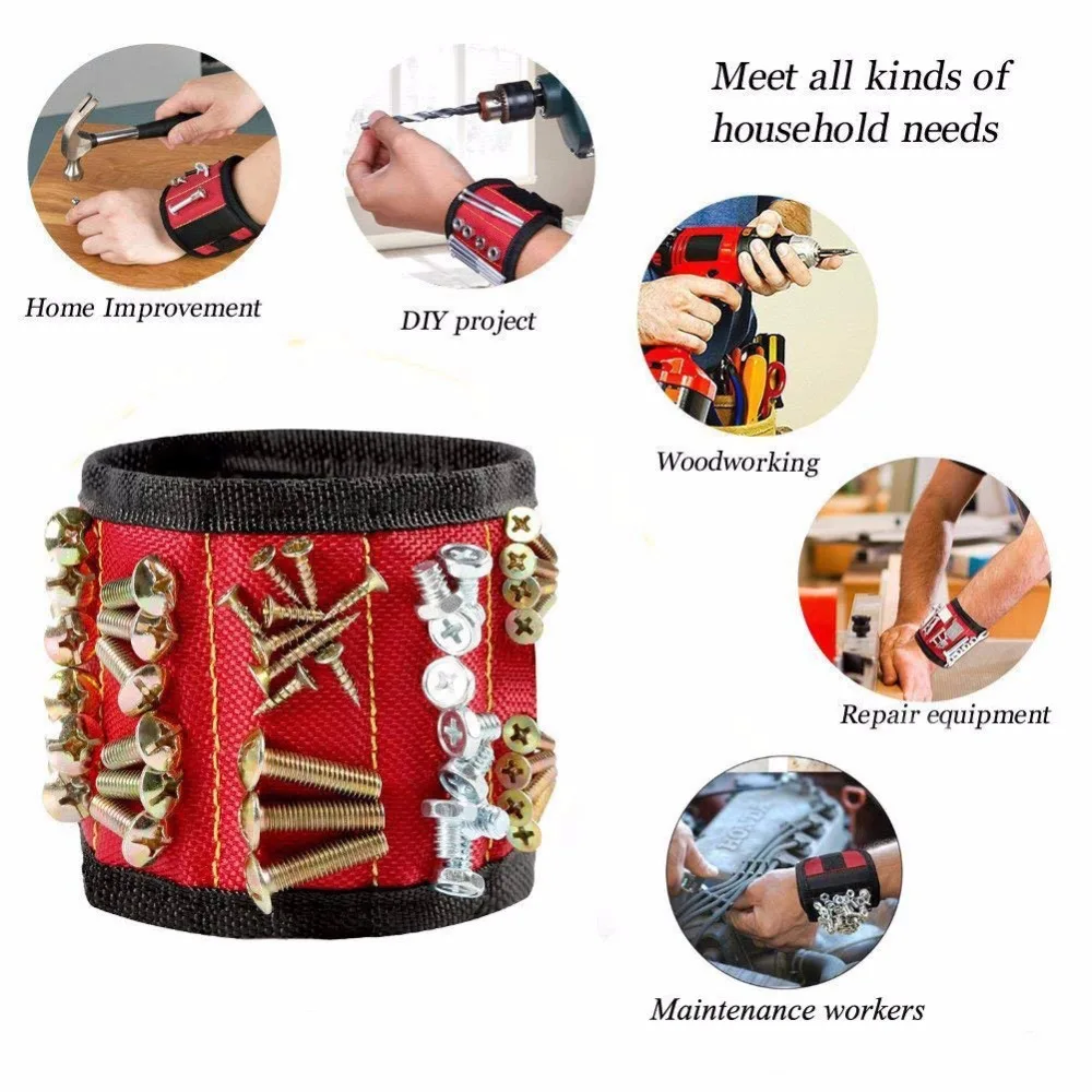 Многофункциональный магнитный браслет набор инструментов Пояс ножницы винтовой держатель инструмент для хранения запястья DIY инструмент ремень