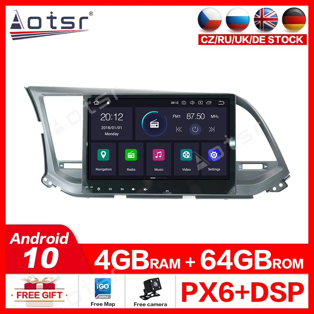 2 din стерео приемник для Hyundai Elantra Android 10 0 PX6 6 ядерный процессор автомобильный Радио