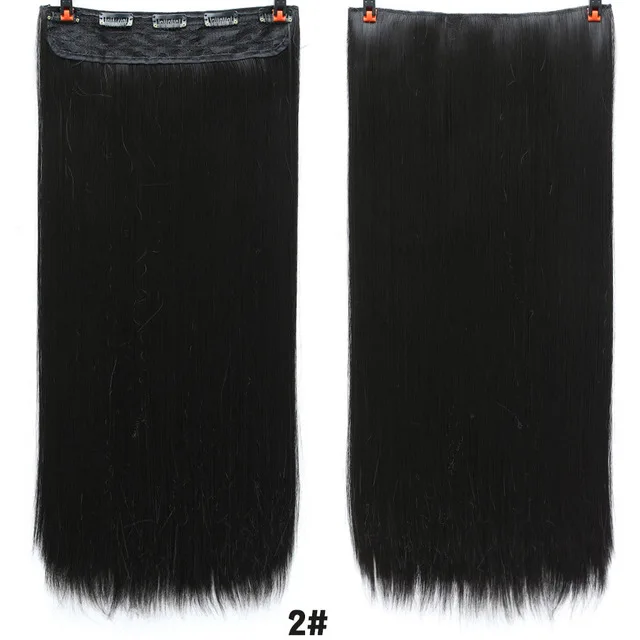 Allaosify 60 см Длинные Синтетические волосы на заколках для наращивания, термостойкие накладные волосы, натуральные волнистые накладные волосы - Цвет: 2