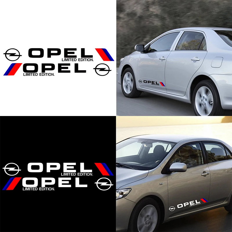 

2pcs Car Door Stickers Auto Body Decal for Opel Astra H G J Insignia Mokka Zafira Corsa Vectra C D Auto Accessories Car Gadgets