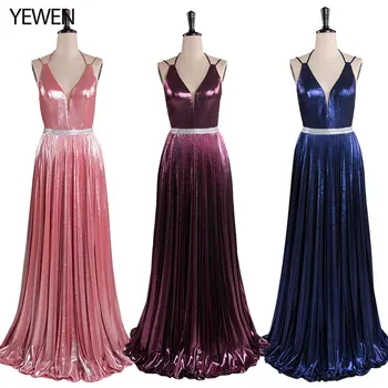 

A Line Sequin Golden Evening Dress Long Prom Party Dresses Evening Gown Formal Dress Women Elegant Robe De Soiree