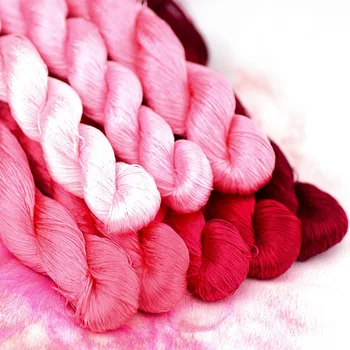 

1pcs/400m silk embroidery thread / 100% silk thread /hand embroidery embroider cross stitch/pink series/8 gradient colors