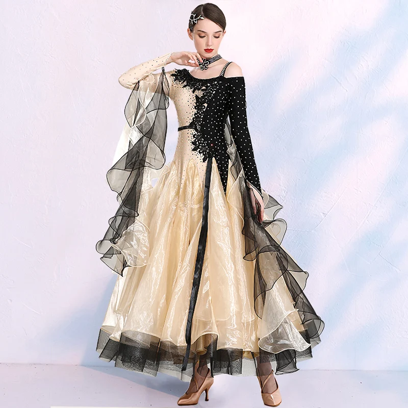 2021新赤社交ドレス標準プラスサイズ社交ダンス衣装タンゴドレスウィーンワルツドレスフォックストロットダンスドレスドレス