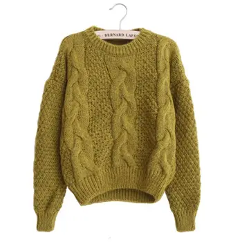 

Loose sweater Women Sweaters 2019 Autumn Warm O Neck Pullover Twist Pull Femme Fashion Knitted Sweaters Jumpers