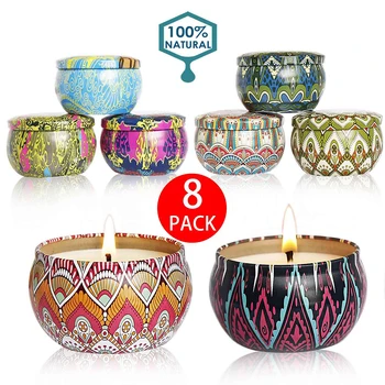 

8pcs/Set Natural Soy Wax Scented Candles Handmade Fragrance Candle For Travel Home Decor Wedding Decoration Christmas Gifts