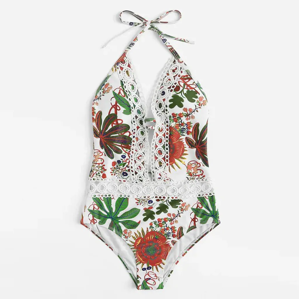 JAYCOSIN flower print vintage bikini swimwear ladies sexy one-piece beach bath party bikini high waist fashion fantasy swimsuit 
