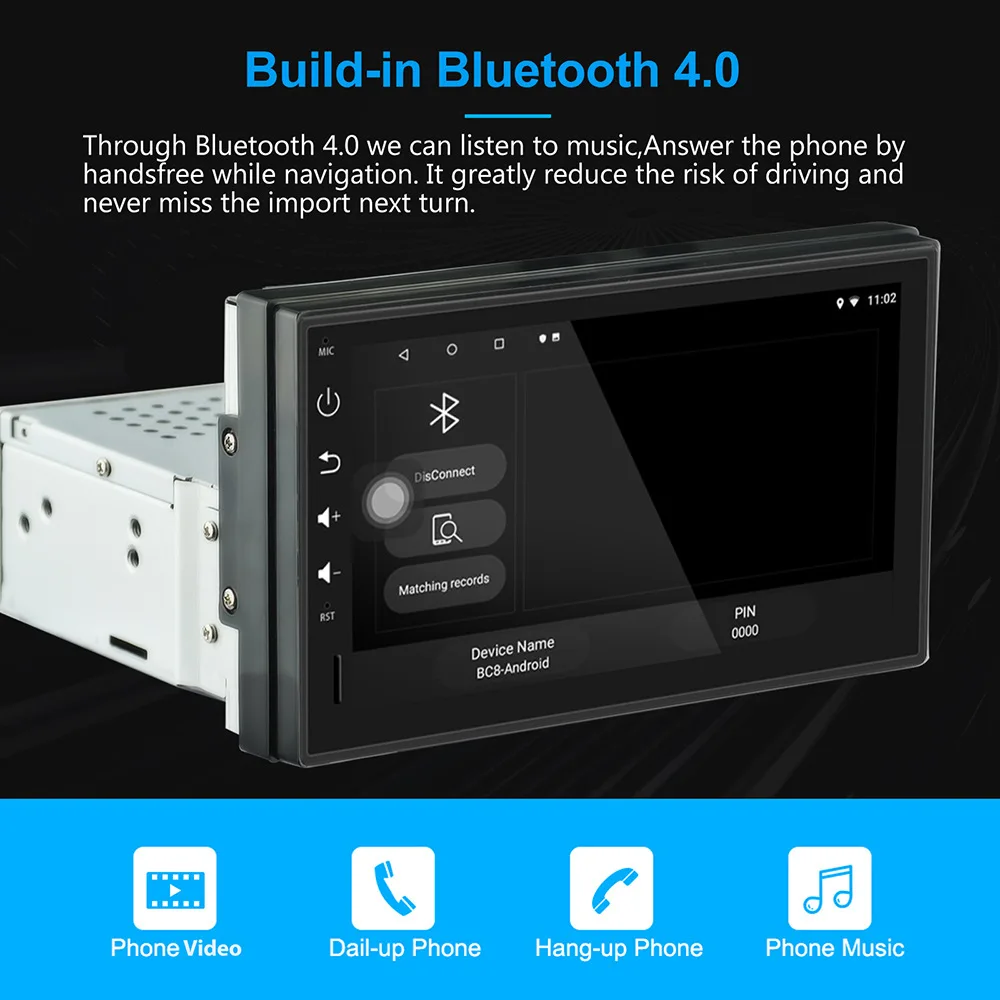 Discount stereo receiver autoradio Android 8.1 1DAN 7 inch Bluetooth TF TAM/FM/R.D.S car radio multimidia carro Eight core 4G memory 32G 4