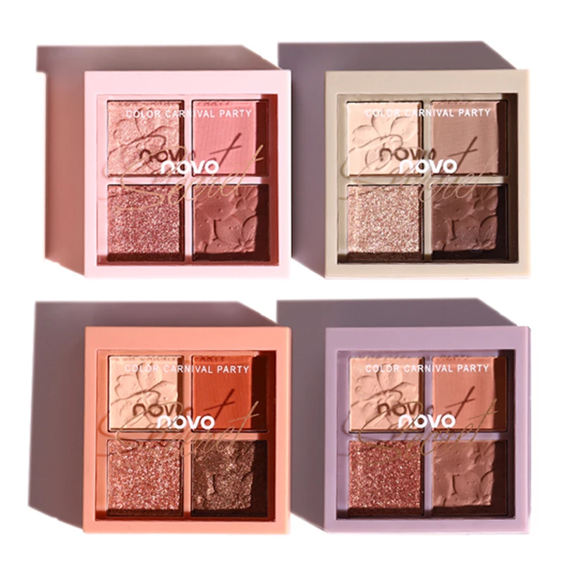 Brand 4 Colors Eyeshadow Palette Matte Shimmer Glitter Nude Eyes Makeup Pigment Brighten Charming Eye Shadow Cosmetics Kit |