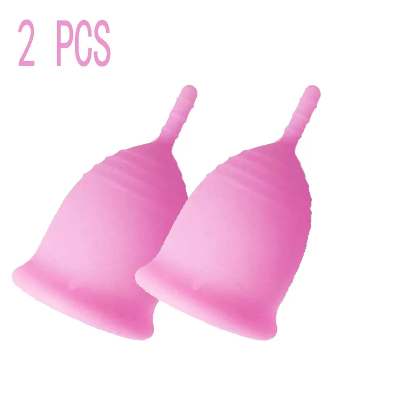 pink-2pcs Стиль медицинский класс силиконовые гигиенические менструальные чашки женские менструальные чашки Mestrual Coupe menstrumell S+ L скидка - Цвет: pink-2pcs