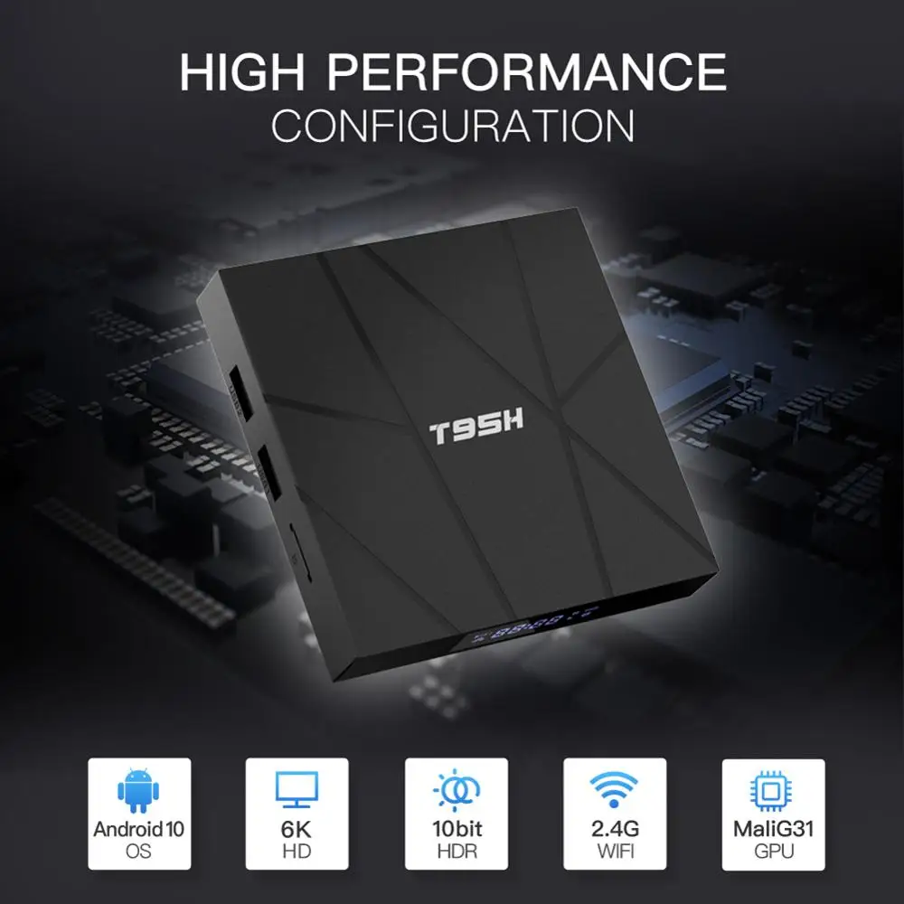 Приставка Смарт ТВ T95H 4 ядра Android 10 0 Wi Fi 2 ГГц + 32/64 ГБ|ТВ-приставки и медиаплееры| |