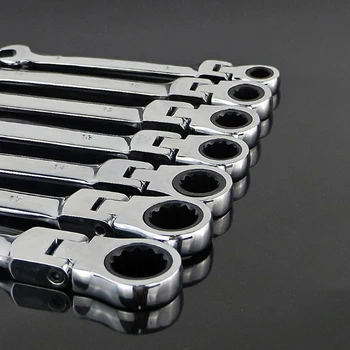 

7pcs Hand Flexible Head Ratchet Spanner Combination Wrench Ratchet Handle Multifunctional Tools For Auto Repair