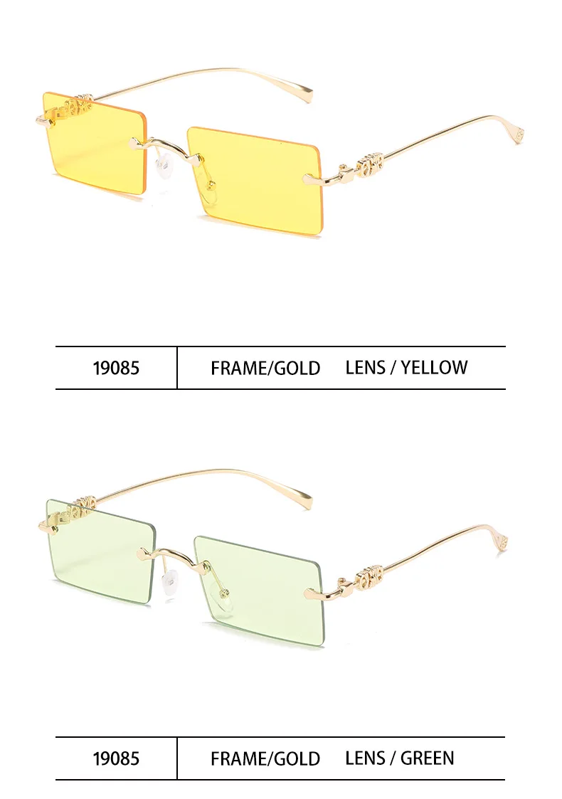 2021 Fashion Square Glasses Women Sunglasses Classic Vintage Metal Frame Eyeglasses Male Female Luxury Sun Glasses Uv400