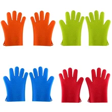 2 шт./компл. Еда Класс термостойкие силиконовые Кухня печи барбекю перчатки для готовки рукавица для Гриль-барбекю прихватка выпечки специальный перчатки