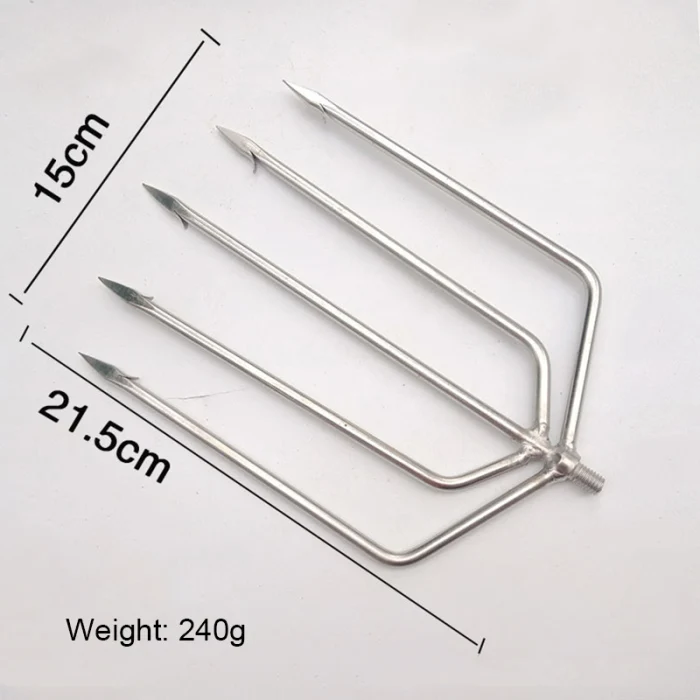 Stainless Steel Fishing Tools Prong Serrated Harpoon Fish Fork Fishing Ice Crusher Drill Fishing Tackle Fishing Tool Accessories