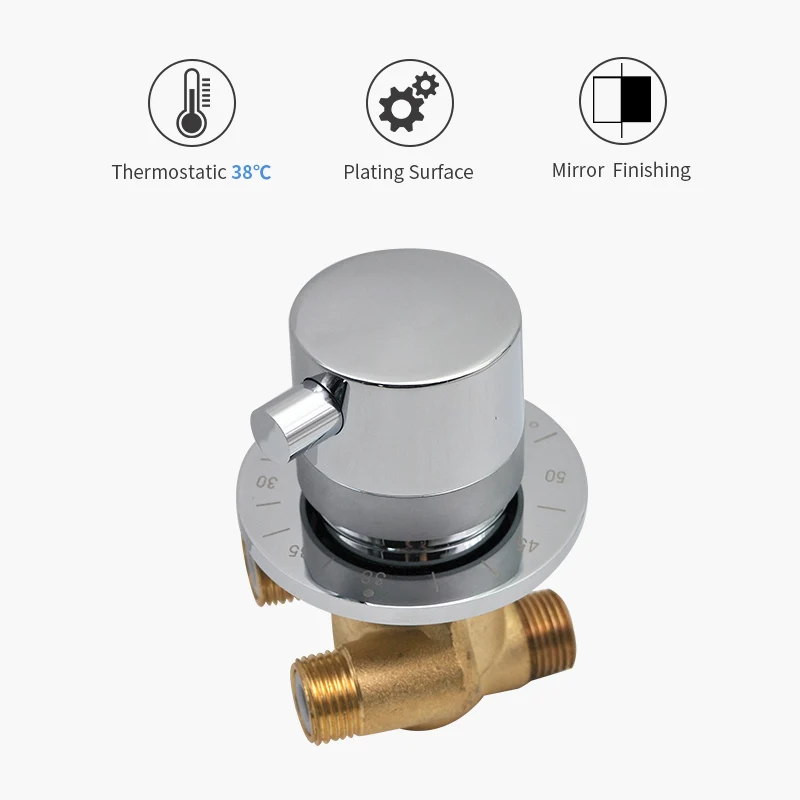 Cena Vagsure termostatyczny 1 Way wyjście mosiężne baterie prysznicowe naścienny zawór mieszający zimnej i ciepłej wody Mixer Tap dla kabina prysznicowa