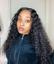 Rebecca Deep Wave-peluca Frontal de encaje 360, pelucas de cabello humano brasileño prearrancado, rizado profundo, 30 pulgadas