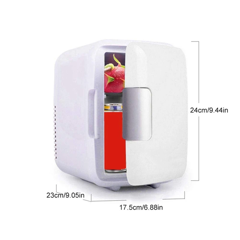 Mini Fridge, 12V 4 Liters Portable Mini Refrigerator Cooler and Warmer with AC/DC Power Cords, Super Quiet In-Vehicle Freezer fo