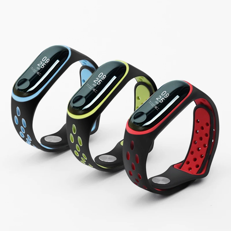 Силиконовый спортивный дышащий ремешок для Xiaomi mi, браслет 4 для mi Band 3, сменный Браслет