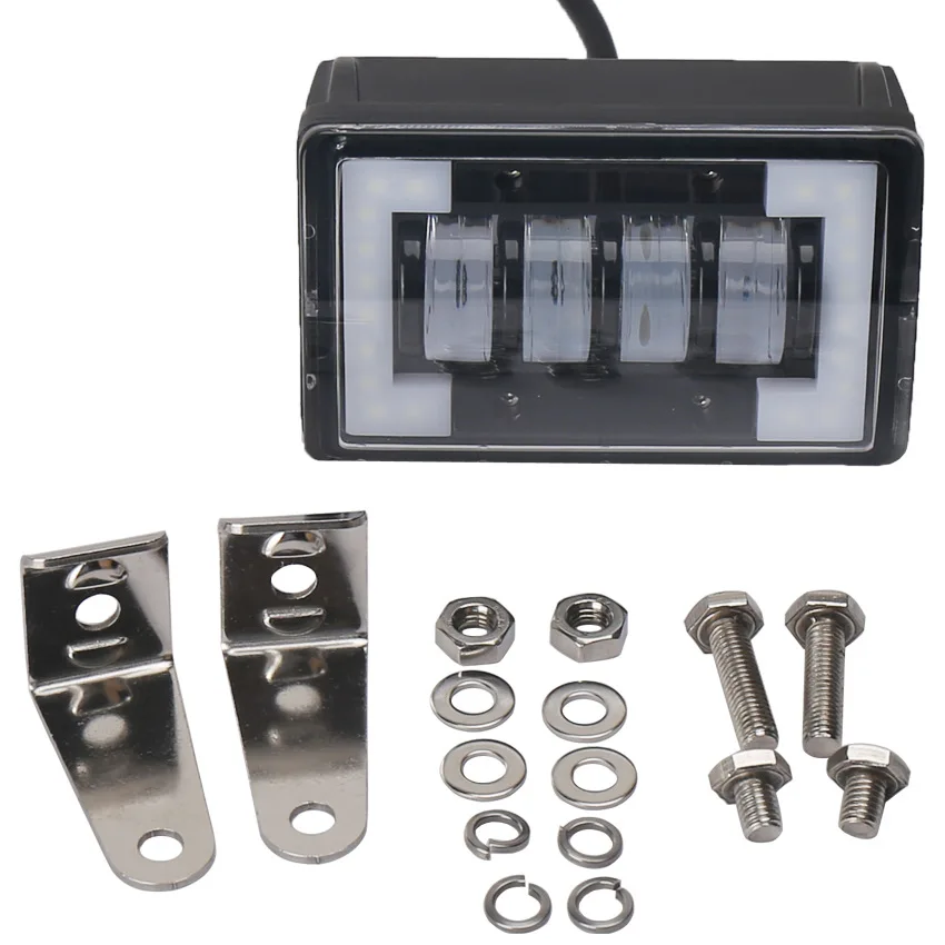 

LED Work Light with DRL Black LED 48W 5Inch Driving Light Bar with Bracket Offroad Lamps for Jeep Wrangler 4x4 4WD Trucks