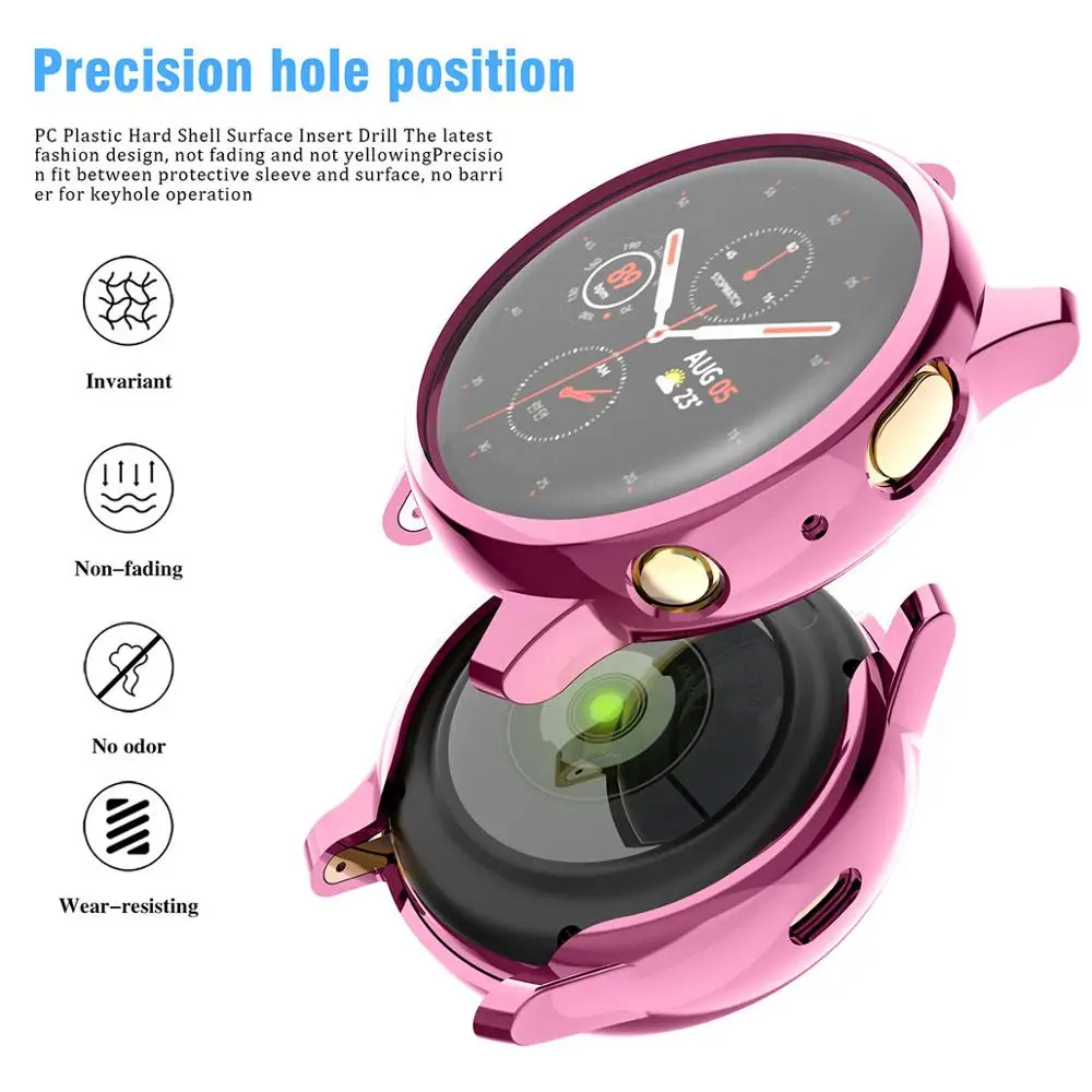

6 Colors Protector Cover for Samsung Galaxy Watch Active 2 Case Replacement Protective Cover Frame TPU Watch Case Smart Watch
