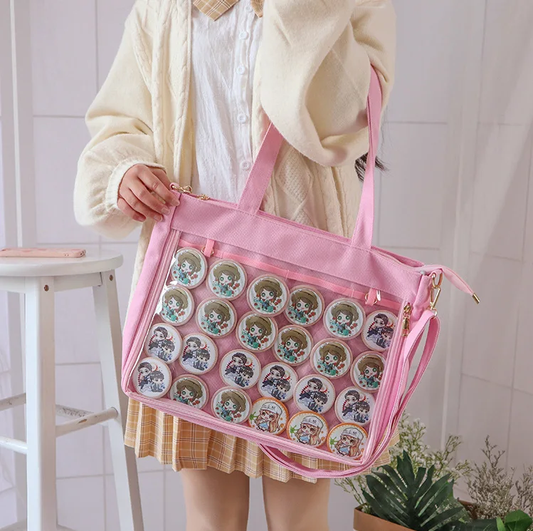 Ita Bag Japan Style Transparent Jelly Bags For Women Lolita Girls Clear PVC Ita Bag Shoulder Itabag Handbag Large Capacity