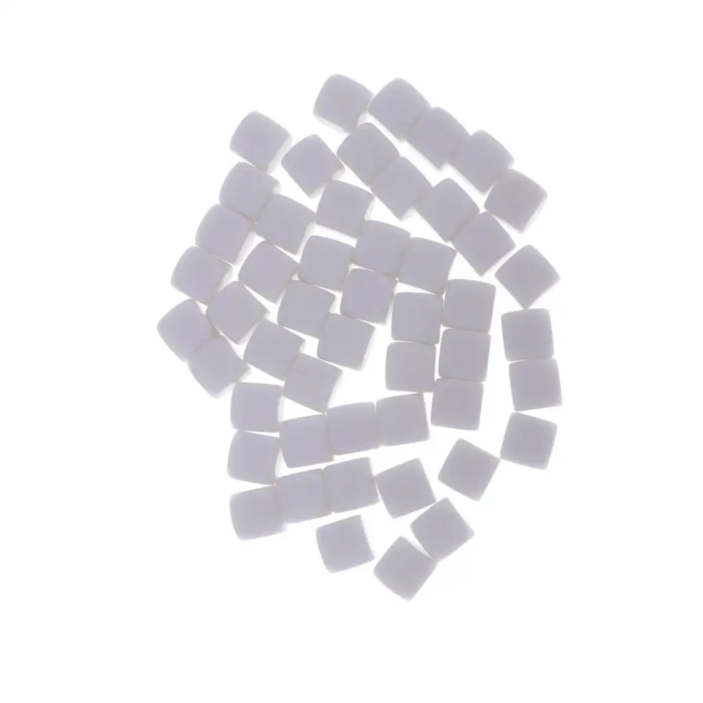 50Pcs 12mm Round Edge Blank 6 Sided Dices D6 White DIY Blank Dices D&D RPG Table Games Board Games Party Gaming Playing Dice 