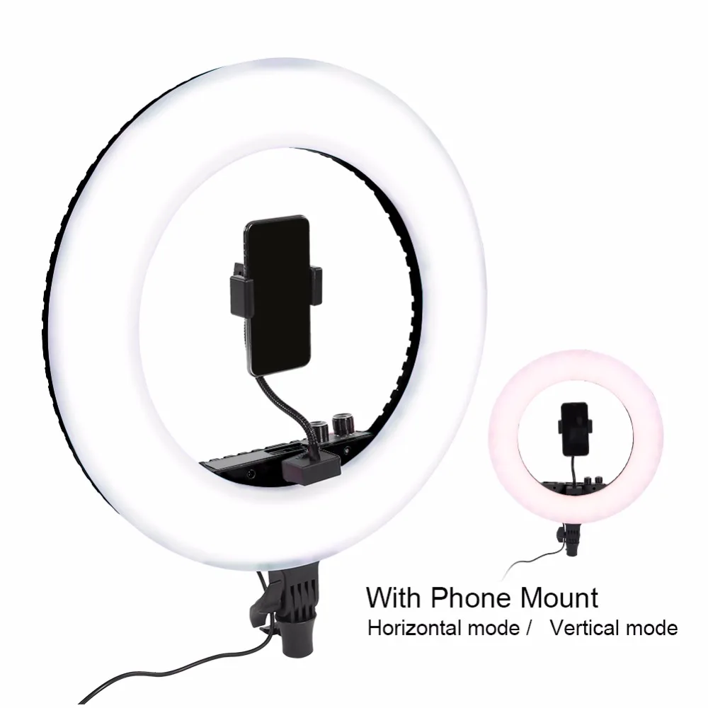 ЕС/США/Великобритания Plug Dimmable светодиодный Selfie кольцевой светильник фотография видео живое Освещение 3200 K-5600 K теплый/холодный свет макияж инструменты