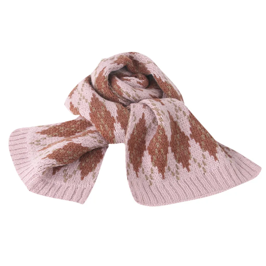 Fashion Children Knitting Shawl Wool Insulation Windbreak Scarf bufandas invierno mujer highquality dropshiping W1025 - Цвет: Coffee