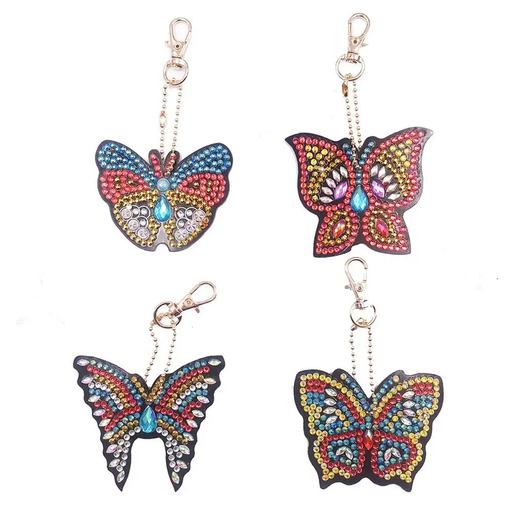 

Pvc Simulation Butterfly Pendant Diamond Painting Key Chain Bag Hanging Ornaments Children'S Manual Diy Material Package