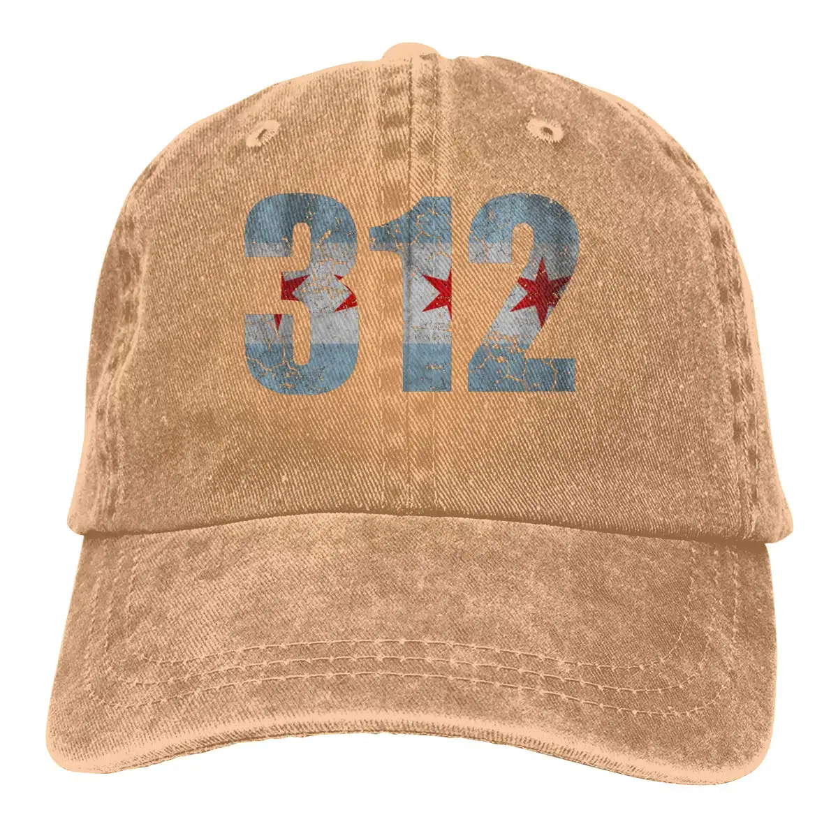 312 Chicago Flag Нейтральная Регулируемая бейсболка