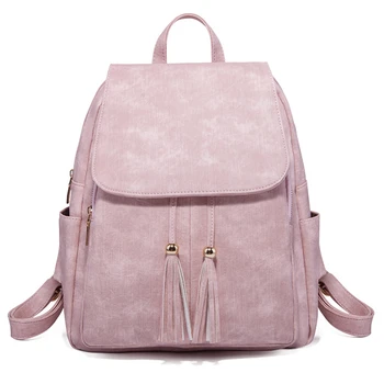 

Travel Tassel Women Backpack Anti-theft Zipper Canvas School Bag for Teenage Girls Casual Big Capacity Backpack Adjustable Belt