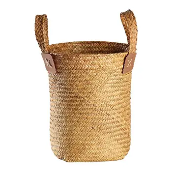 

1PC Woven Storage Basket Home Storage Bucket Household Basket for Clothing Toys Home