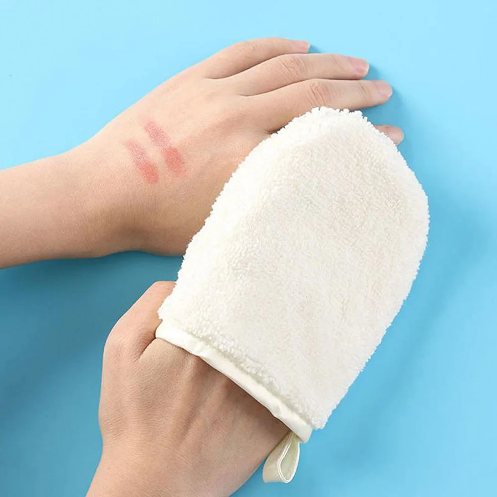 

1 Pcs Beauty Makeup Remover Fiber Gloves Puff Reusable Face Clean Soft Towel Cleaning Glove Face Washing Tool
