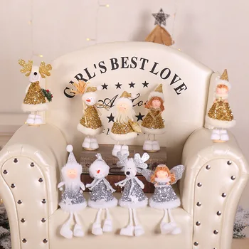 

Christmas Decorations Gold And Silver Dolls Old Angels Dolls Ornaments Children's Creative Plush Toys