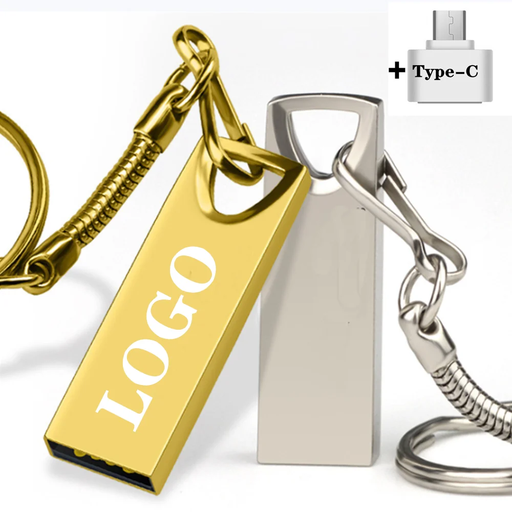 

Pen Drive 64GB High Quality 2In 1 Type-C Metal Waterproof Usb Flash Drive 4GB 8GB 16G 32G 256GB 128GB PenDrive USB 2.0 Usb Stick