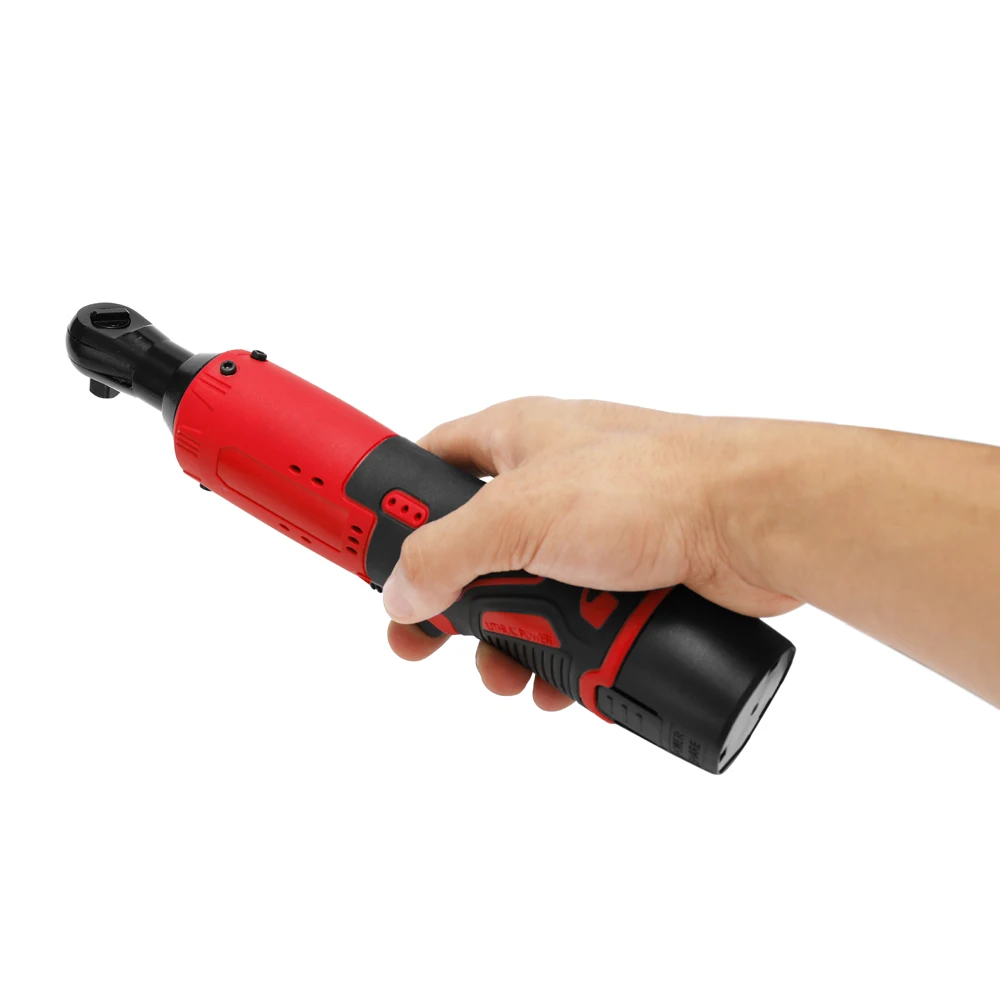 

Rechargeable Electric Ratchet Wrench with LED Light Cordless 3/8 Inch Wrench 12V Lithium Battery 90 Degree Power Tool Wrenches
