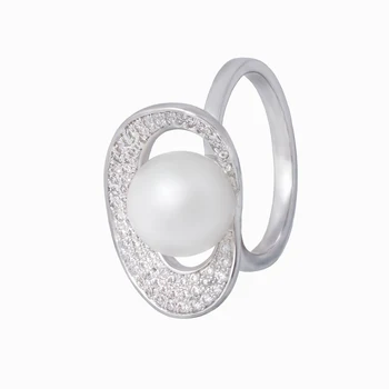

Кольцо из серебра с жемчугом и фианитами R01334