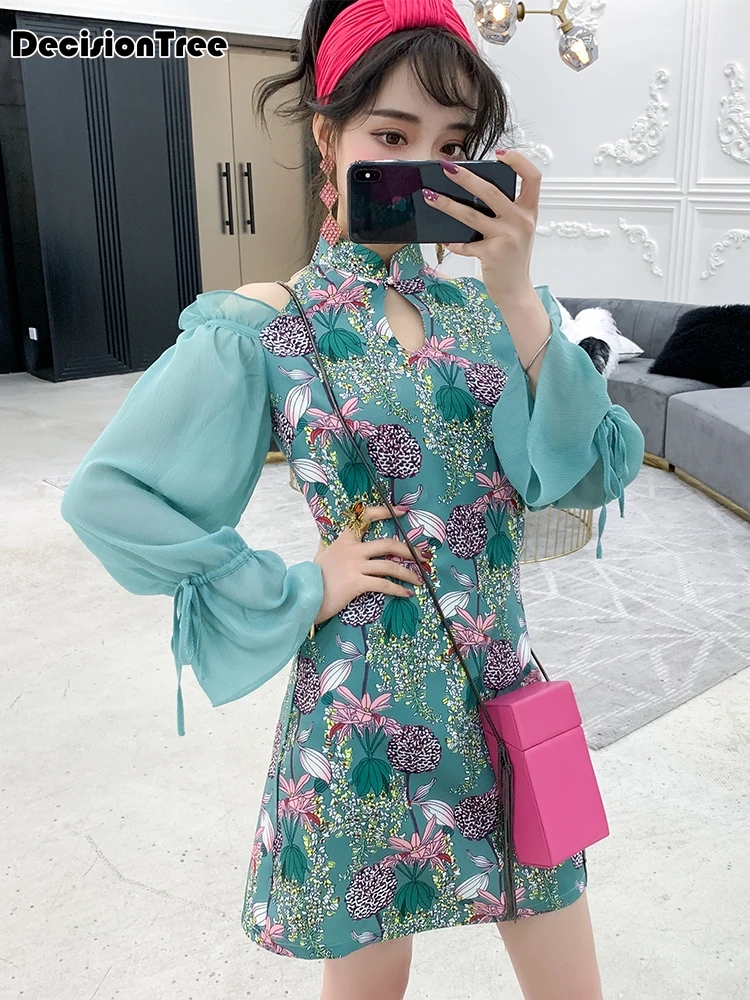 

2019 elegant plus qipao chinese female rayon dress mandarin collar vintage cheongsam vestidos
